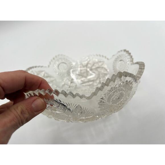 American Brilliant Cut Glass Bowl Very Unique - Picture 3 of 5